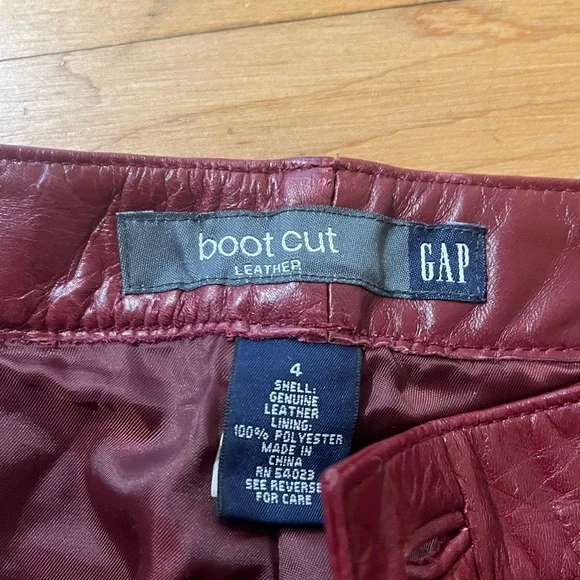 Red 100% Leather Vintage Gap Pants - Picture 5 of 8